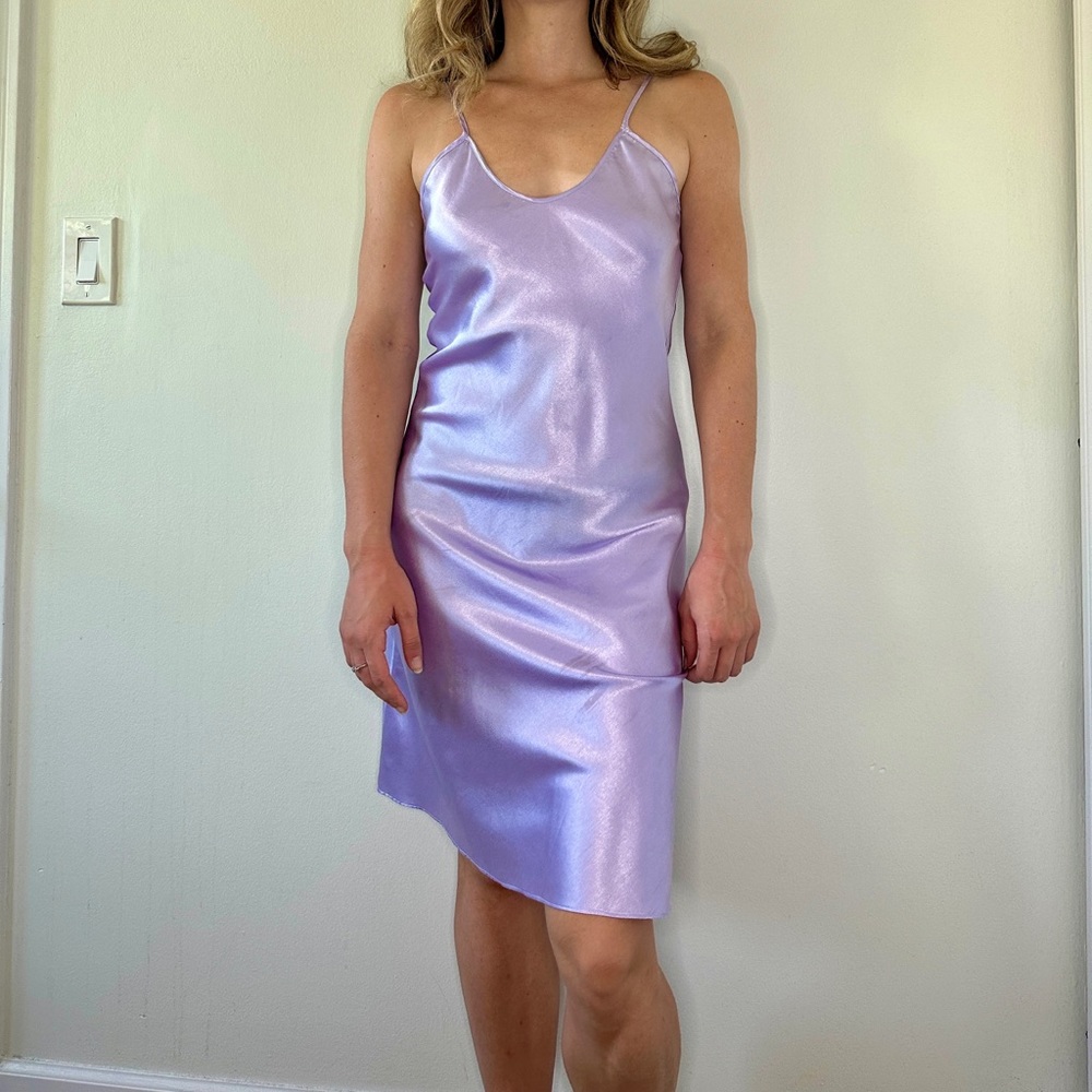 LAVENDER SILK SLIP DRESS